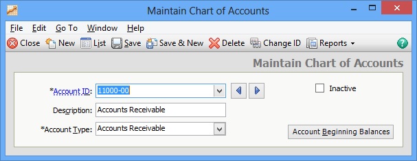 Sage 300 Chart Of Accounts