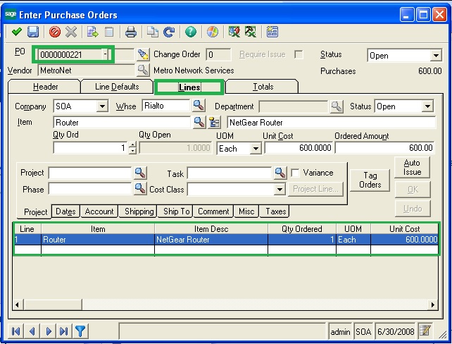 PO Number generation