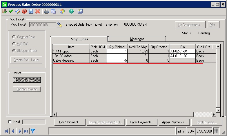 process sales order