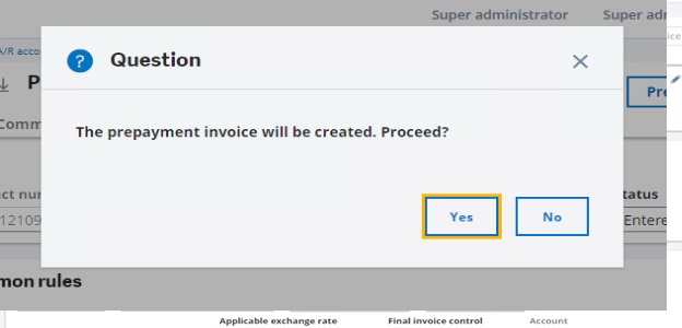 Prepayment process message