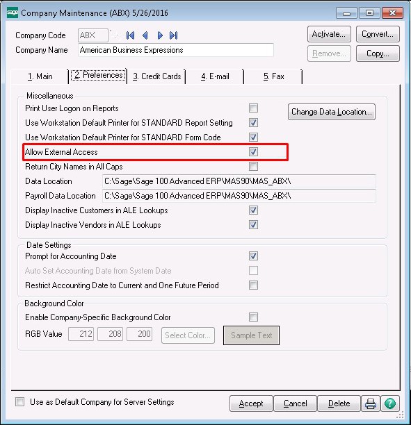 SData Allow Access