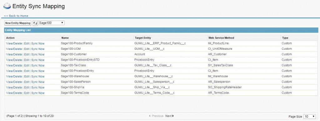 Entity Sync Mappings