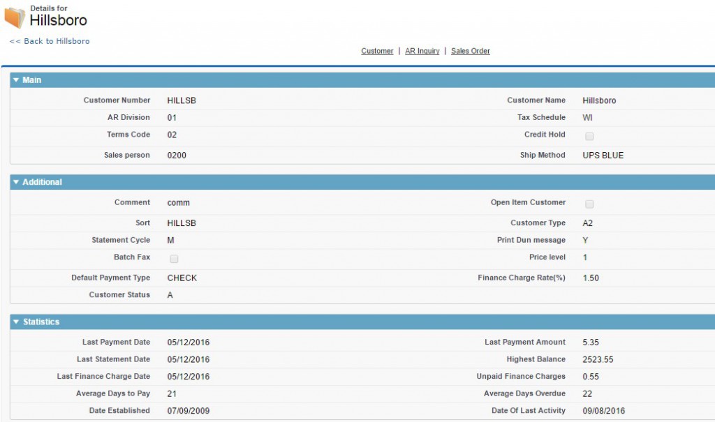 ERP Details Page