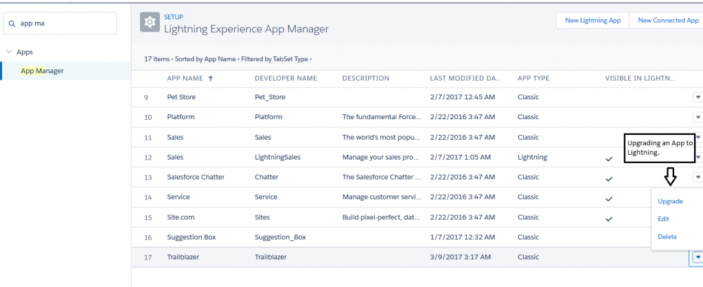 Upgrading an app to lightning