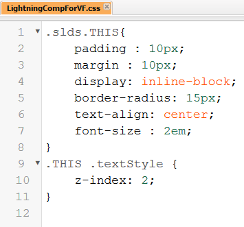 Style class for lightning component