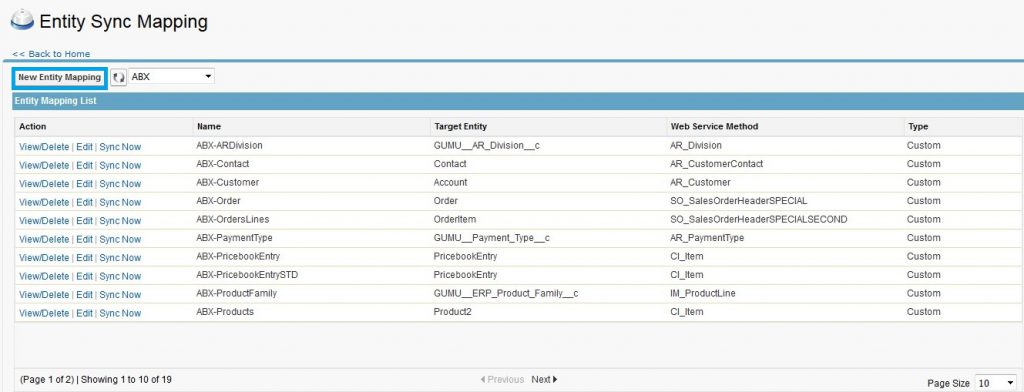 Entity Sync New Mapping