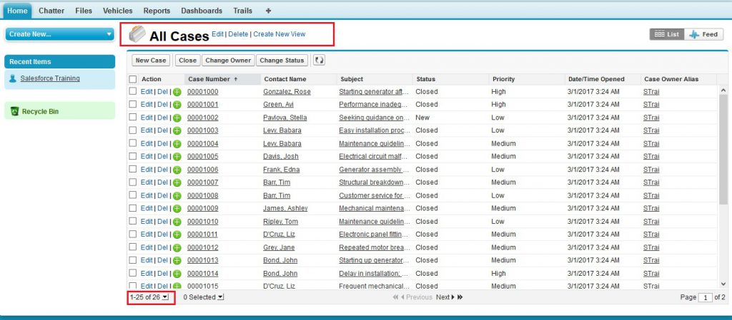 Result of code snippet to display any specific List View on VF page