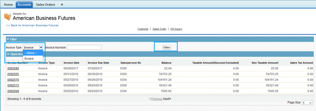 Filter Invoice by Document Type