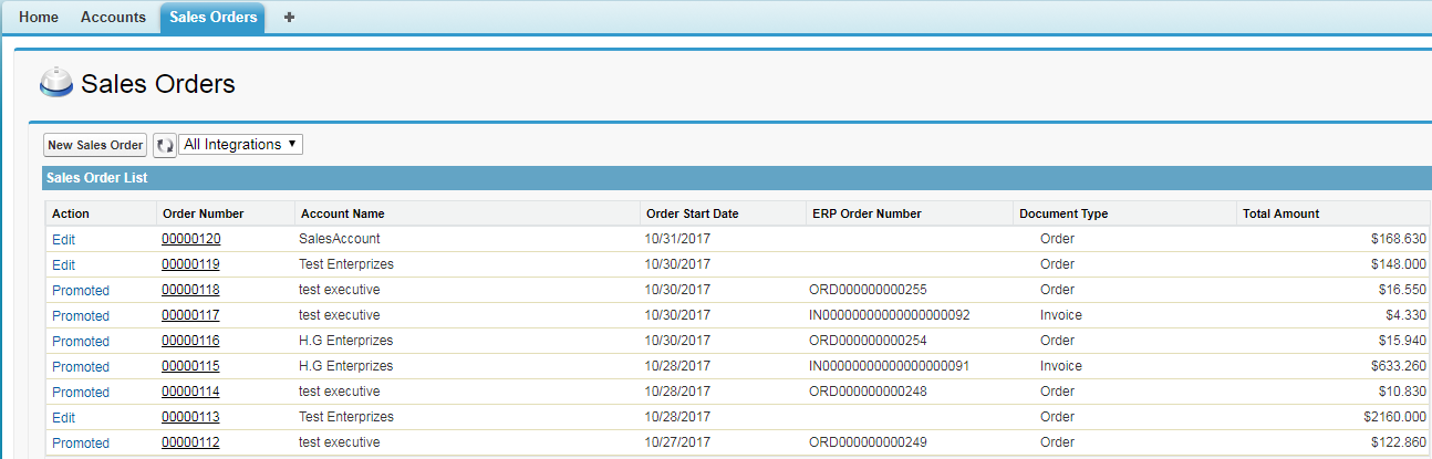 GUMU Sales Order List Screen
