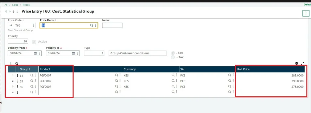 how to create price list per statistical group in sage x3 image-4