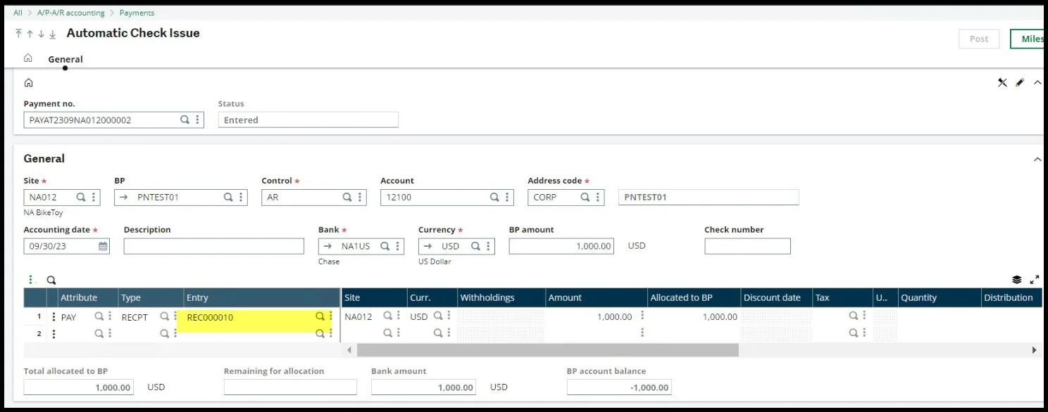 How to Issue refunds for overpayments in Sage X3 image-8