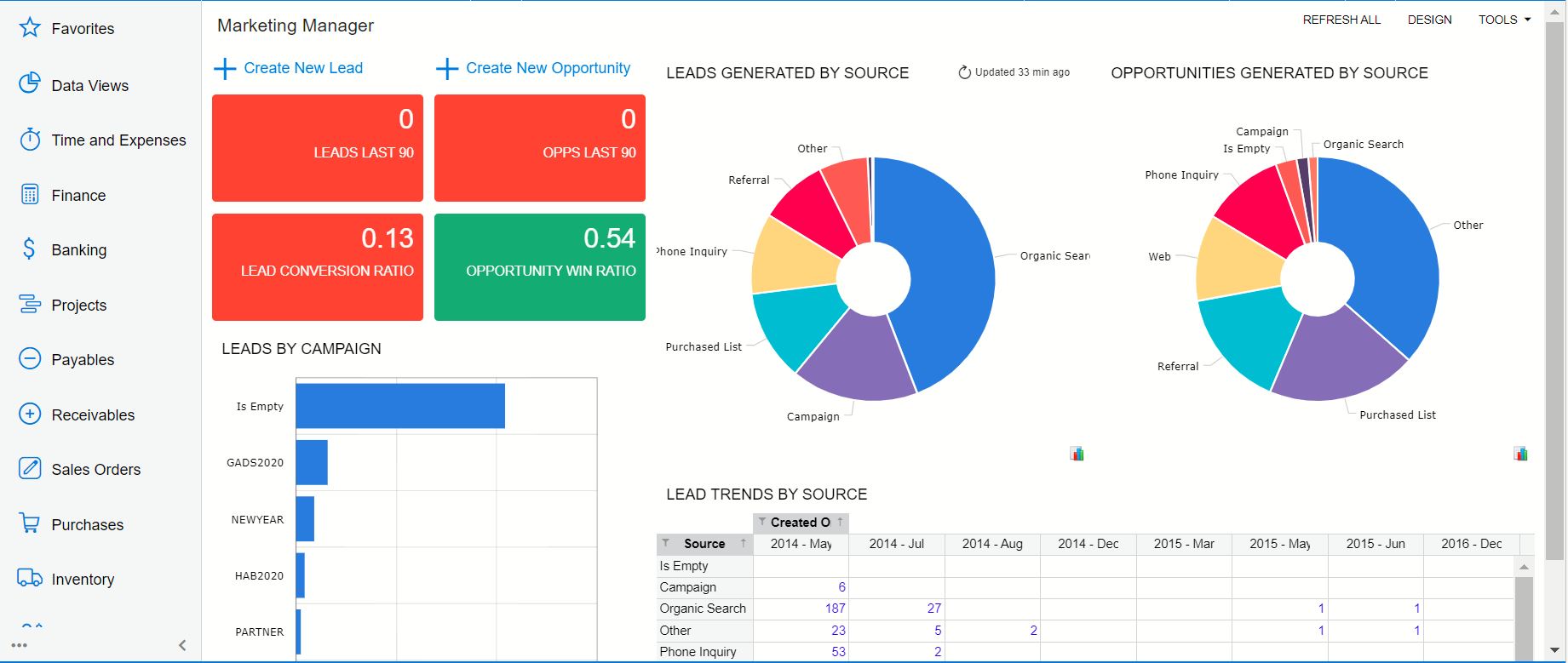 Landing page Acumatica