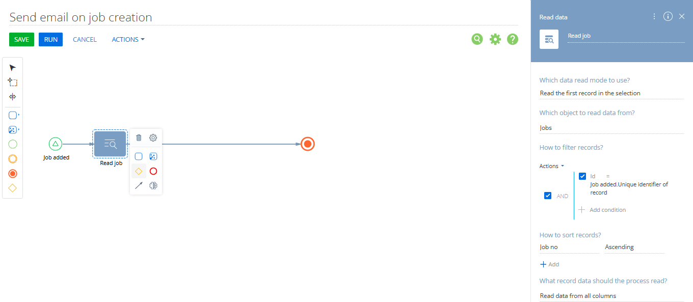 Read element configuration