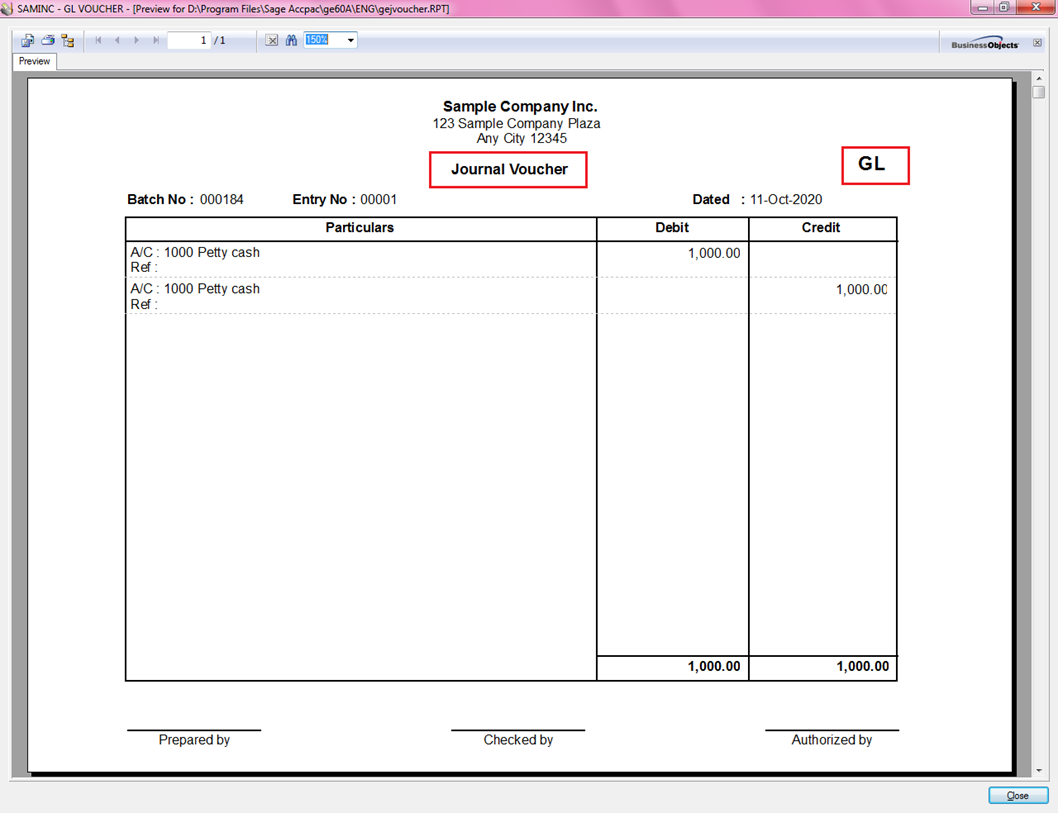 GL Voucher in Greytrix Extended Report for Sage 300 ERP – Sage 300 ERP