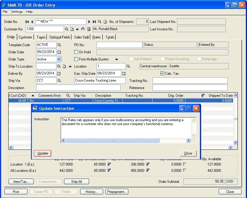 How to update large Instructions in Order entry screen – Sage 300 ERP ...
