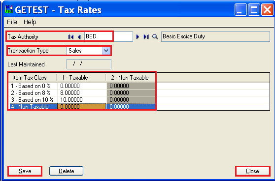 Tax Rates in Sage 300 ERP