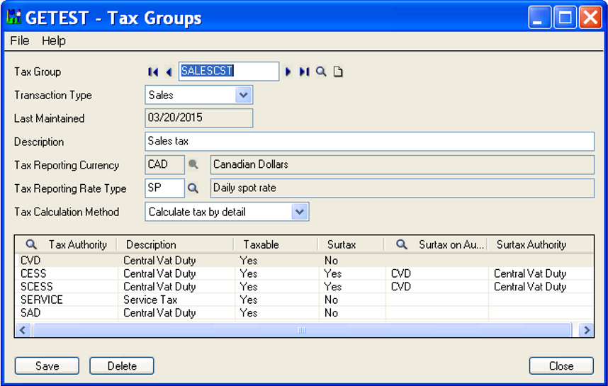 Tax group 1