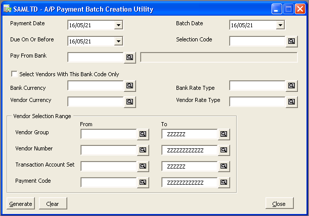 AP Payment Batch Creation