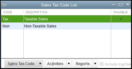 QuickBooks Salestax Authority