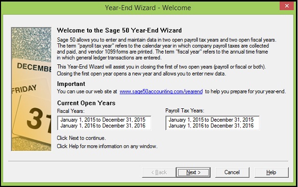 Year End Wizard