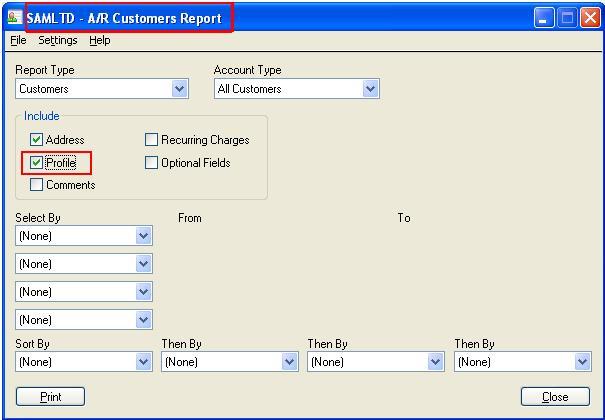 AR Customer Report