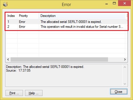 Error log