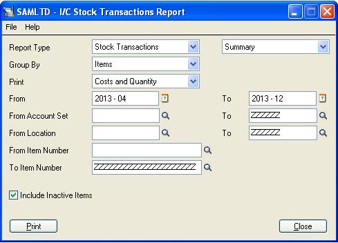 IC Stock Transaction Report