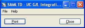 IC GL Integration screen