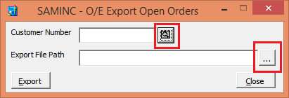OE export Open Orders