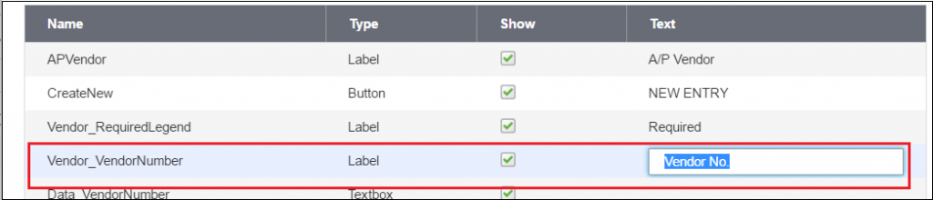 label text in sage 300c