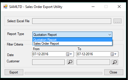 Sales Order Export Utility Screen in Sage 300 - Greytrix 