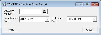 Invoice sales report