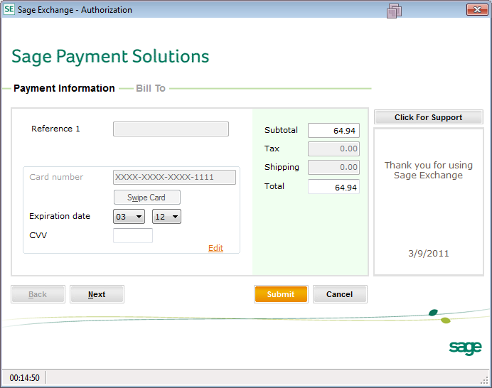 Sage Payment Solution