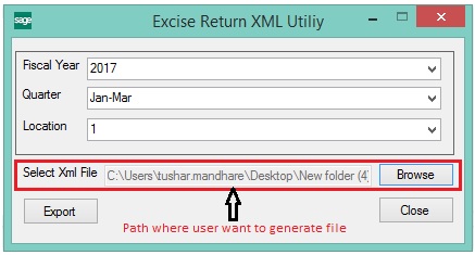 Excise return XML utility 