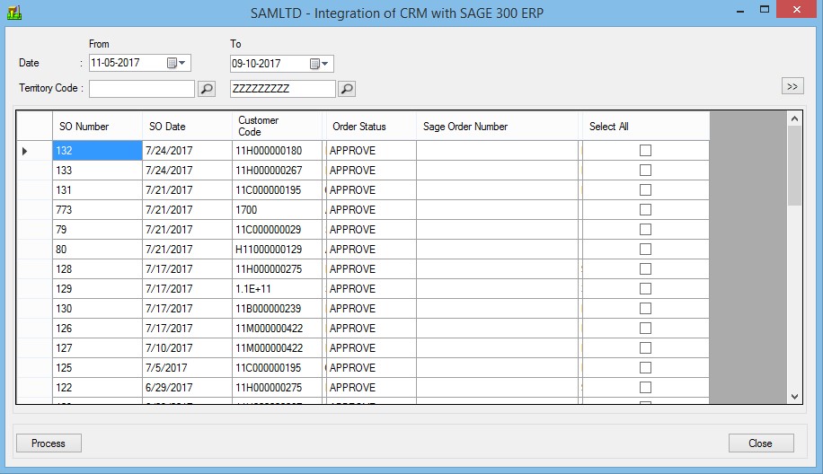 Integration of CRM with Sage 300 ERP
