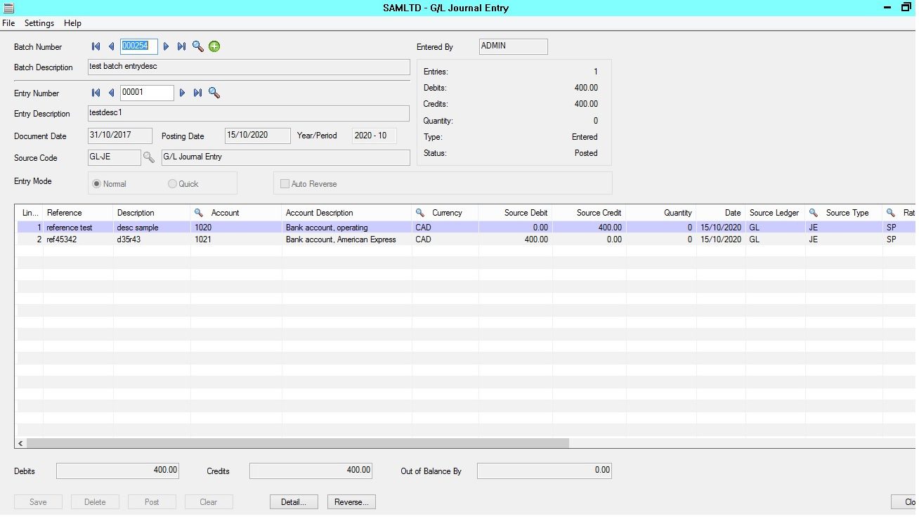 Import GL Batch through Web API in Sage 300 - Greytrix 