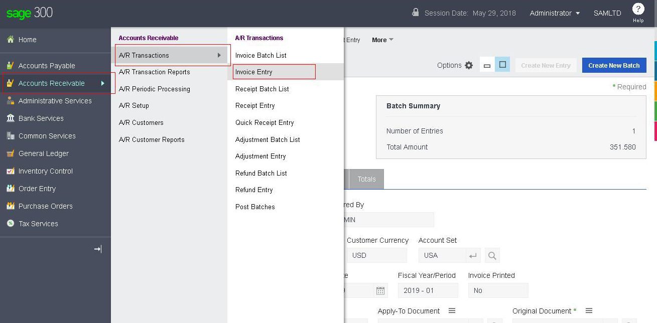 A/R Transactions