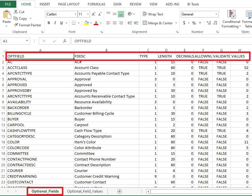 Excel Sheet with Format