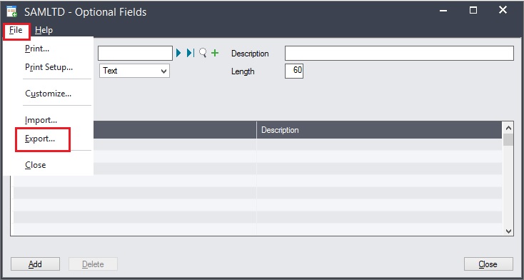 Export Sage 300 data