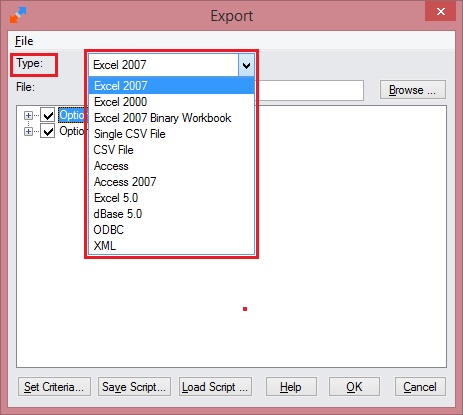 different file format