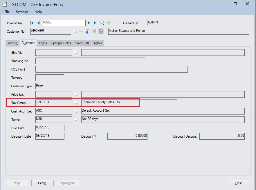 Sage 300 Tax Group