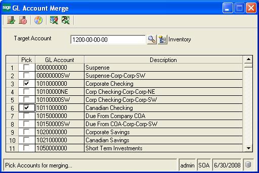 GL Account Merge