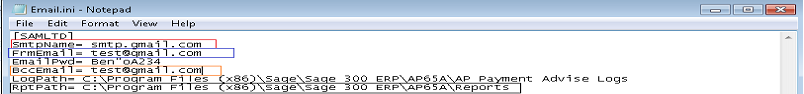 Email.ini file. Email.ini file.