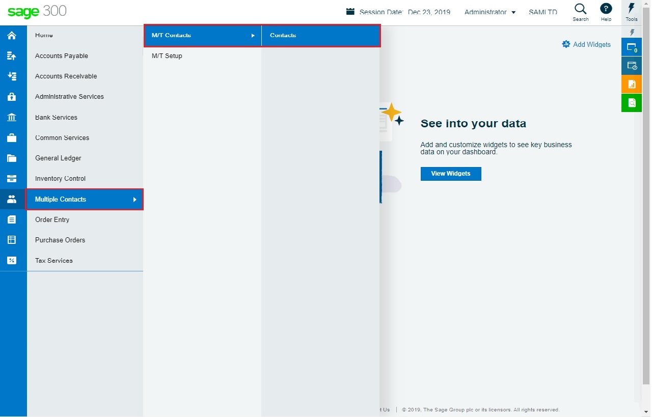 Add multiple contacts for customers/vendors in Sage 2020 PU1