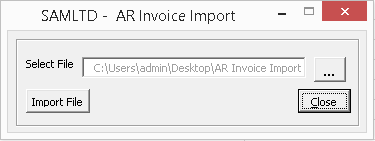 AR Invoice Import -UI