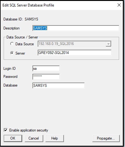 Database setup Database setup