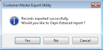 Messagebox - Customer Master Export Utility