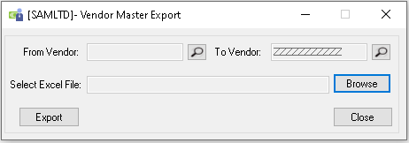Vendor Master Export- User Interface  