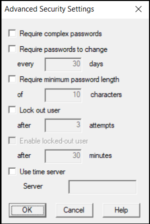 Advanced security settings