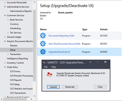 Upgrade/Deactivate UI